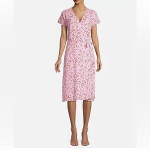 Joie Bethwyn Floral Wrap Dress in light pink
